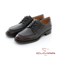【CUMAR】時髦方頭率性綁帶紳士鞋(酒紅色)