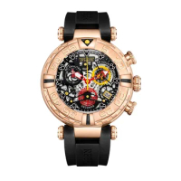 Reef Tiger RGA3059-S Men Sport Chronograp Fashion 10Bar Waterproof Skelet Quartz Wrist Watch With Rubber Watchband - Rosegold