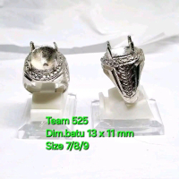 Ring emban alpaka super dim 13 x 11 / model cakar gigi pengikat ring cincin batu akik eceran