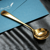 高檔奢華加厚金色304湯匙不銹鋼勺湯勺湯匙調羹家用吃飯勺甜品勺