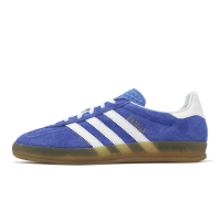 adidas 休閒鞋 Gazelle Indoor W 女鞋 藍 白 麂皮 三條紋 低筒 愛迪達 HQ8717