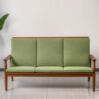 【Mahogany 瑪荷尼家具】全原木 桃花心木 挪威3人沙發(薄墊沙發、木板沙發)