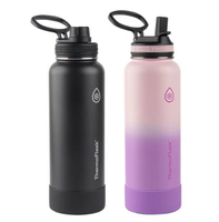 ThermoFlask 不鏽鋼保冷瓶 1.2公升 X 2件組 黑 + 漸層粉