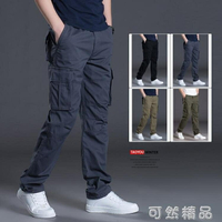 男士春秋季休闲裤多口袋工装裤男裤运动裤宽鬆原创裤子男长裤子 雙11全館免運
