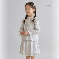 Harlow Kids Tania Lace Embroidery Set - Setelan Dress Anak Perempuan L Blue Eyes