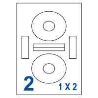 【Unistar裕德標籤】UH117 光碟白色標籤2格 內徑41mm/外徑117mm -1000張/箱(光碟標籤紙/無刺鼻味)