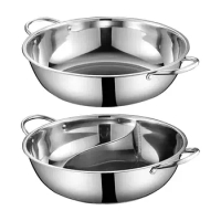Stainless Steel Hot Pot Thick Soup Pot for Picnic Barbecue Family Gathering