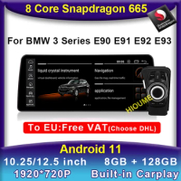 10.25" / 12.5" Snapdragon Android 11 Car Multimedia Player Radio Video CarPlay For BMW 3 Series E90 E91 E92 E93 with iDrive Knob