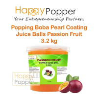 HAPPYPOPPER Coating Juice Juicer Balls Popping Boba Jelly Balls Passion Fruit 3.2 Kg 3.2kg ( Halal )