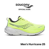 Sepatu Lari Pria SAUCONY Shoes Hurricane 25 Men's 43 Citron / Black