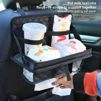 Car chair back dining table rear seat multifunctional foldable storage bag car small table water cup holder auto Travel supplies