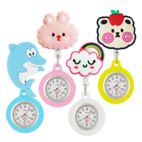 1Pcs Kids Stretchable Nurse's Watch Fun Soft Silicone Animal Pattern Wall Watch Doctor And Nurse Pocket Watch Children Toys Gift