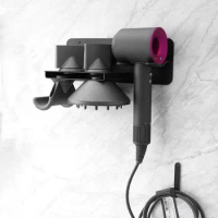 Hair Dryer Holder Wall Mount for Dyson HD08, Supersonic Airwrap Hair Dryer Metal Blow Dryer Stand Storage for Bathroom Organizer