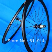 Full Carbon matt matte Road Bike Clincher Wheelset 700C - 38mm - F : 20H / R : 24H