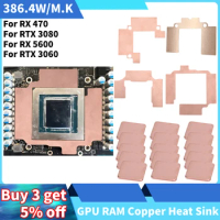 386.4W/M.K GPU RAM Copper Heat Sink For Radiator Memory Miner for RTX 3060 3080/RX 5600 XT/RX 580 GPU Cooling Down Thermal Pad