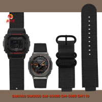 Modified Nylon Watch Strap For Casio Small Block Watchband DW5600 GWB5600 GA2100 GM2100 GM110 GA-2100 Sports Bracelet 16mm