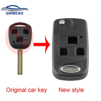 QWMEND 3Buttons Remote Key Shell Case For Lexus RX300 SC430 GX470 LS400 GS300 ES330 LX470 Fob new style Key Cover
