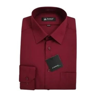 Alisan Kemeja Lengan Panjang Reguler Maroon L