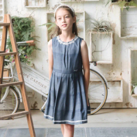 【ANNY’S 安妮公主】清新條紋可愛櫻桃印花春夏款公主袖純棉洋裝(3139藍色)