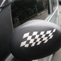 Car Decal Grid racing sport flags for beetle smart Truck Vinyl Wing Mirror sticker CF702 2Pcs set