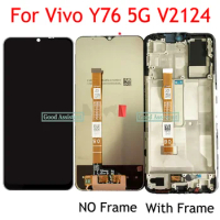Black Repair 6.58 " For Vivo Y76 5G V2124 LCD Display Touch Screen Digitizer Assembly Replacement / With Frame