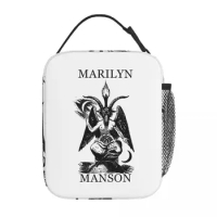 Gothic Marilyn Manson Thermal Insulated Lunch Bag for School Portable Food Bag Thermal Cooler Lunch Boxes
