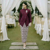 Debatik - Setelan Kebaya Janggan  Akira Batik Katun Jaguard Fukuro Dress Wanita Baju Panjang Atasan 