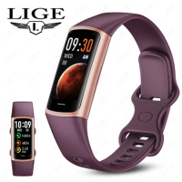 LIGE New Fashion Smartwatch Men Women Temperature Blood Oxygen Monitoring Bracelet Sports Waterproof Smart Watch For Man Laides