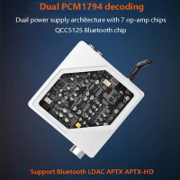 Dual PCM1794 Audio Decoder Bluetooth 5.0 QCC5125 Support LDAC APTX-HD Bluetooth Audio Receiver 4.4mm Balanced Output 7 Op Amp