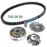 Motorcycle FAN Clutch Variator Weight Rollers Variator Fan Drive Belt 743 20 30 for GY6 125cc 150cc Scooter Moped ATV GO KART