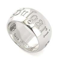 BVLGARI 寶格麗 925純銀-125週年限量款LOGO大刻印環形厚板戒指(展示品)