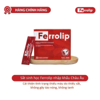 TPBVSK FERROLIP  SẮT BAO VI NANG CHO BÀ BẦU VÀ NGƯỜI TRƯỞNG THÀNH Hộp 20 Gói