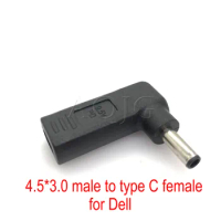 Dc USB Type C USB C Female to 4.5*3.0 4.5x3.0mm with Pin Male Plug Converter Power Jack Connector Adapter for Dell Ultrabook