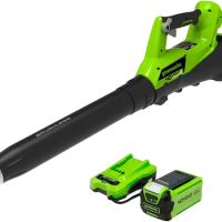 Greenworks 40V (115 MPH / 430 CFM) Brushless Cordless Axial Leaf Blower, 2.0Ah Battery and Charger Included