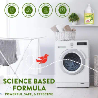 Organic Laundry Detergent Natural Laundry Soap Liquid Laundry Detergent with Dispenser Cup Fresh Peppermint &amp; Lemon Scent