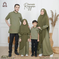 Gamis Sarimbit Keluarga Ayah Ibu Anak Series Rayyan Warna Army Original Premium Arra Sarimbit Couple