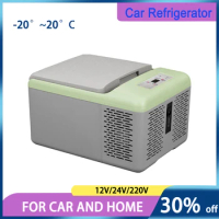 9L Car Mini Refrigerator Alpicool Compressor Refrigeration 12/24V Car Portable Freezer 220V Home Truck Small Fridge for Picnic