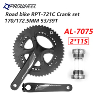 PROWHEEL Road Bike Double Crankset 2x11 Speed 170mm Crank 110BCD 53/39T Chainrings with Bottom Bracket BB Road Bicycle Sprocket
