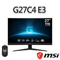 【滑鼠組】msi微星 G27C4 E3 27吋 曲面電競螢幕(27/1920x1080/16:9/180Hz/曲面)