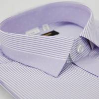 【金安德森】紫色變化領細紋窄版短袖襯衫