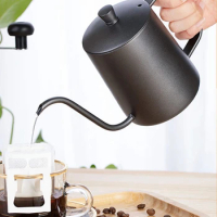 Stainless Steel Pour-Over Coffee Pot Slender Mouth Pour-Over Coffee Pot Heated Body Insulated Handle Coat Process Coffee Pot