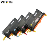 Vitotc Toner Cartridge Compatible For Dell 3115 3130 3130cn Color Toner Cartridges With New Chips Laser Printer 9K/8K Page Parts