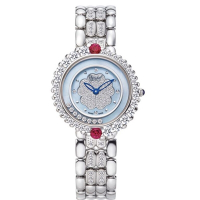 Ogival 愛其華 公司貨 藍面銀色珠寶晶鑽 石英腕錶-女錶(305-15DLW)30mm