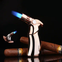 Jobon Four Straight Desktop Welding Torch Cigar Lighter Windproof Barbecue Outdoor Creative Personality Metal Igniter