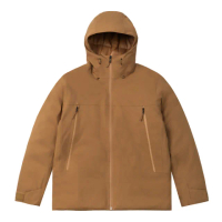【The North Face 官方旗艦】北面男款棕色DryVent防水透氣連帽羽絨外套｜83UM173(600蓬鬆度)