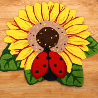 70X70cm Sunflower Floral Shaped Area Rug Doormat Handmade Anti-slip Mat Colorful Floor Rugs Personalized Custom Carpet Outdoor