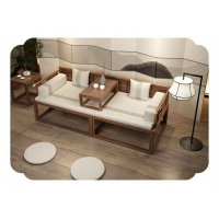 家具 新中式沙發羅漢床老榆木客廳小戶型抽拉伸縮儲物推拉榻椅