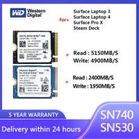 Western Digital WD SN740 SN530 M.2 2230 SSD 1TB 2TB 512GB NVMe PCIe Gen4 x4 For Microsoft Surface Pro X Surface Laptop 3/4