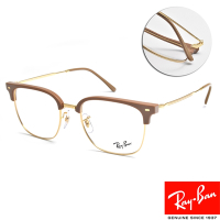 RayBan 雷朋 紳士眉框光學眼鏡 木村拓哉同款/淺棕 金#RB7216F 8342-53mm