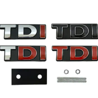 Metal TDI Logo Front Hood Grille Rear Trunk Badge Emblem Sticker Decals for VW Polo Golf MK5 MK6 Jetta Passat GTI Touran Bora